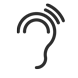 icono de Sonido amplificado con auriculares