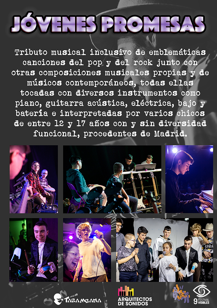 Cartel del espectáculo con varias fotos de los artistas que participan en el concierto