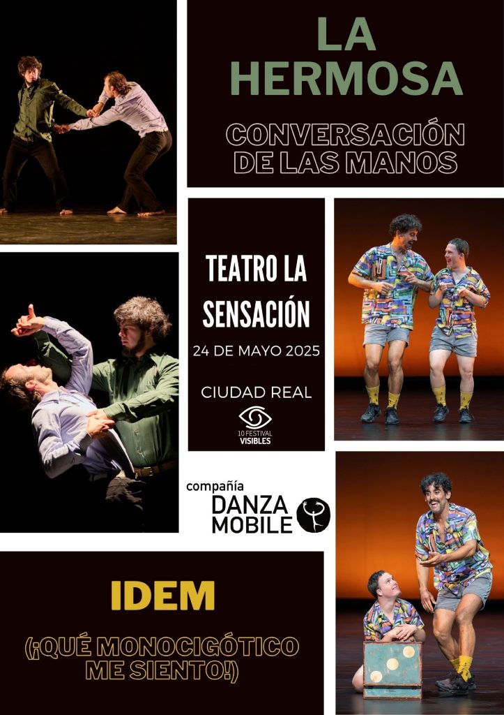 Cartel del espectáculo con un mosaico de cuatro fotos con los bailarines que participan en el espectáculo.
