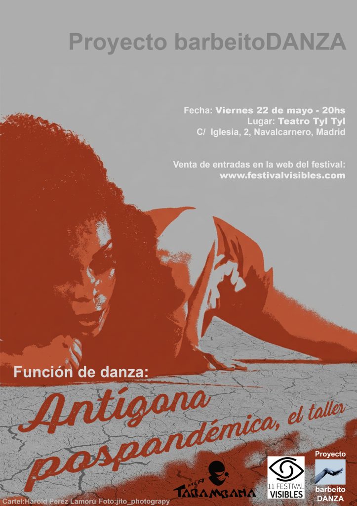 Cartel del espectáculo. Fotografía tratada y letras del título