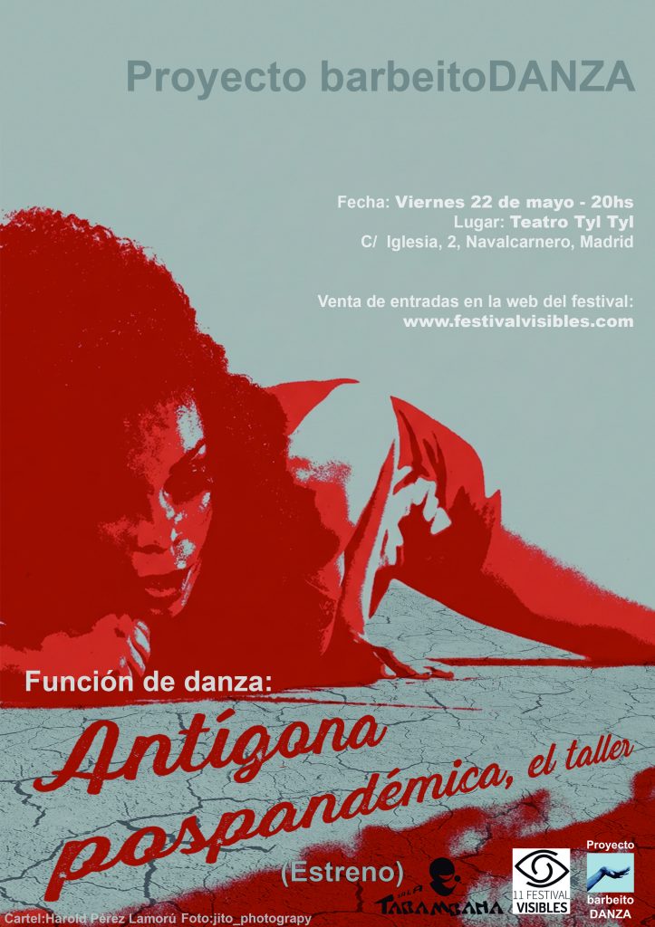 Cartel del espectáculo. Fotografía tratada y letras del título